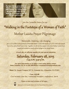 2015 Mother Luisita  Pilgrimage Flier